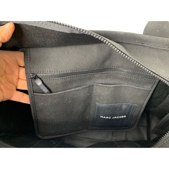 Marc Jacobs Large Canvas Tote Bag EUC Black Travel - Picture 11 of 12